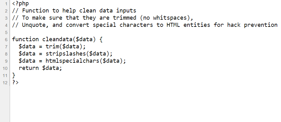 Clean data script screenshot